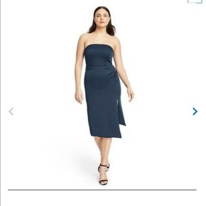 NWT Cushnie for Target Womens Strapless Side-slit Dress - Navy Blue Size…
